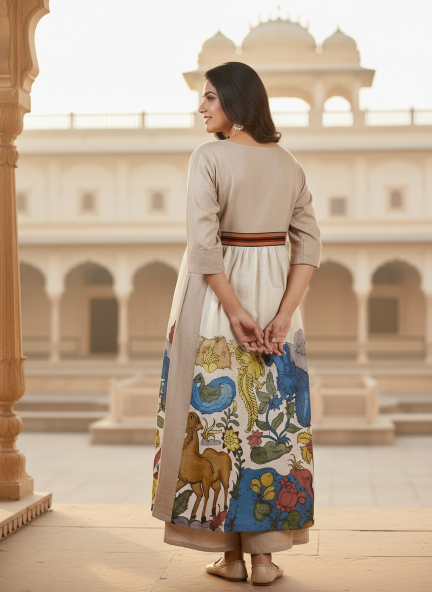 Sandstone Beige Cotton Kurti