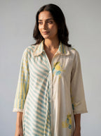 Pastel Breeze Cotton Shirt Drape Dress