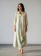 Pastel Breeze Cotton Shirt Drape Dress