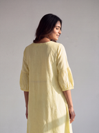 Pastel Yellow French Knot Dress
