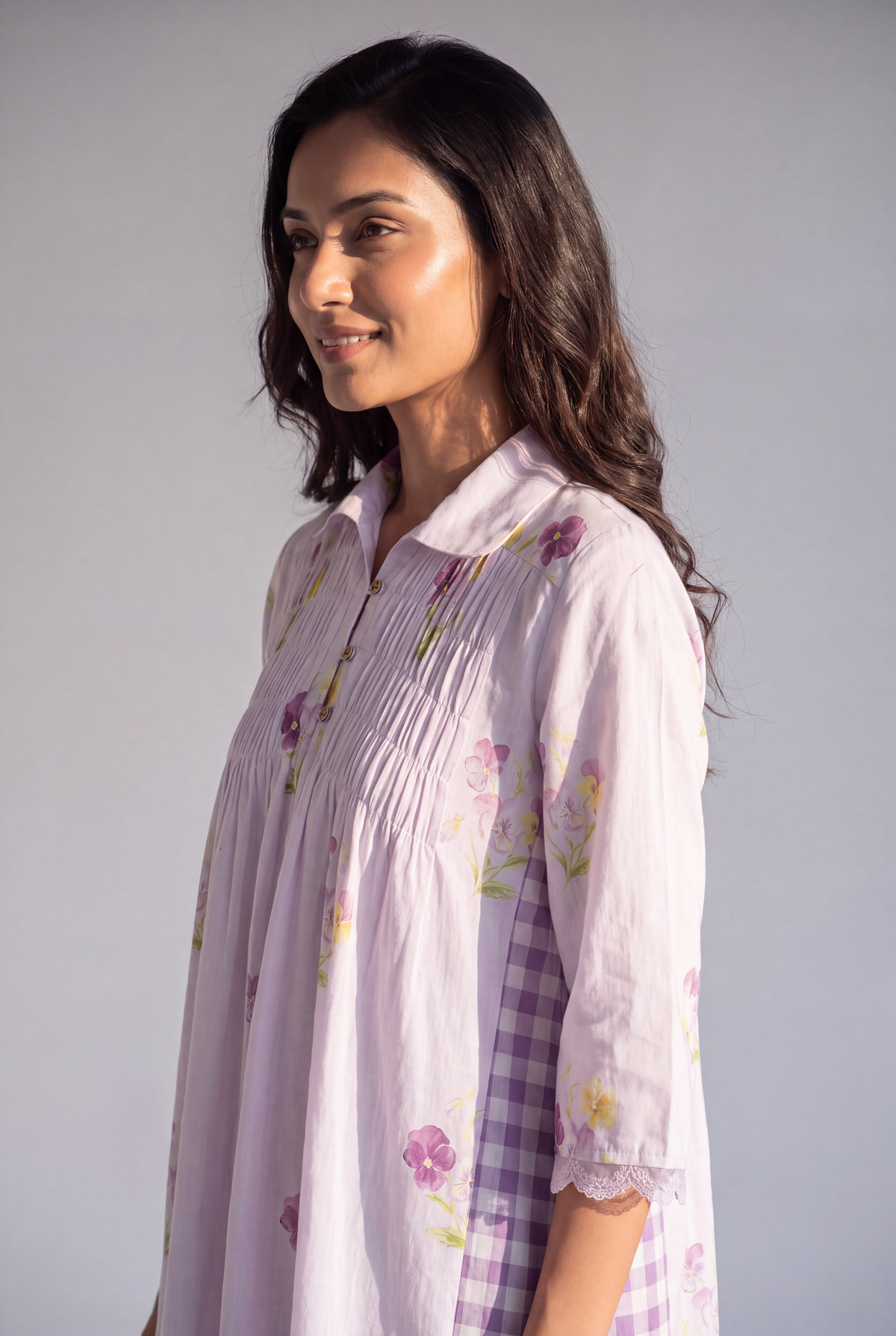 Lavender Floral Smocked Dress