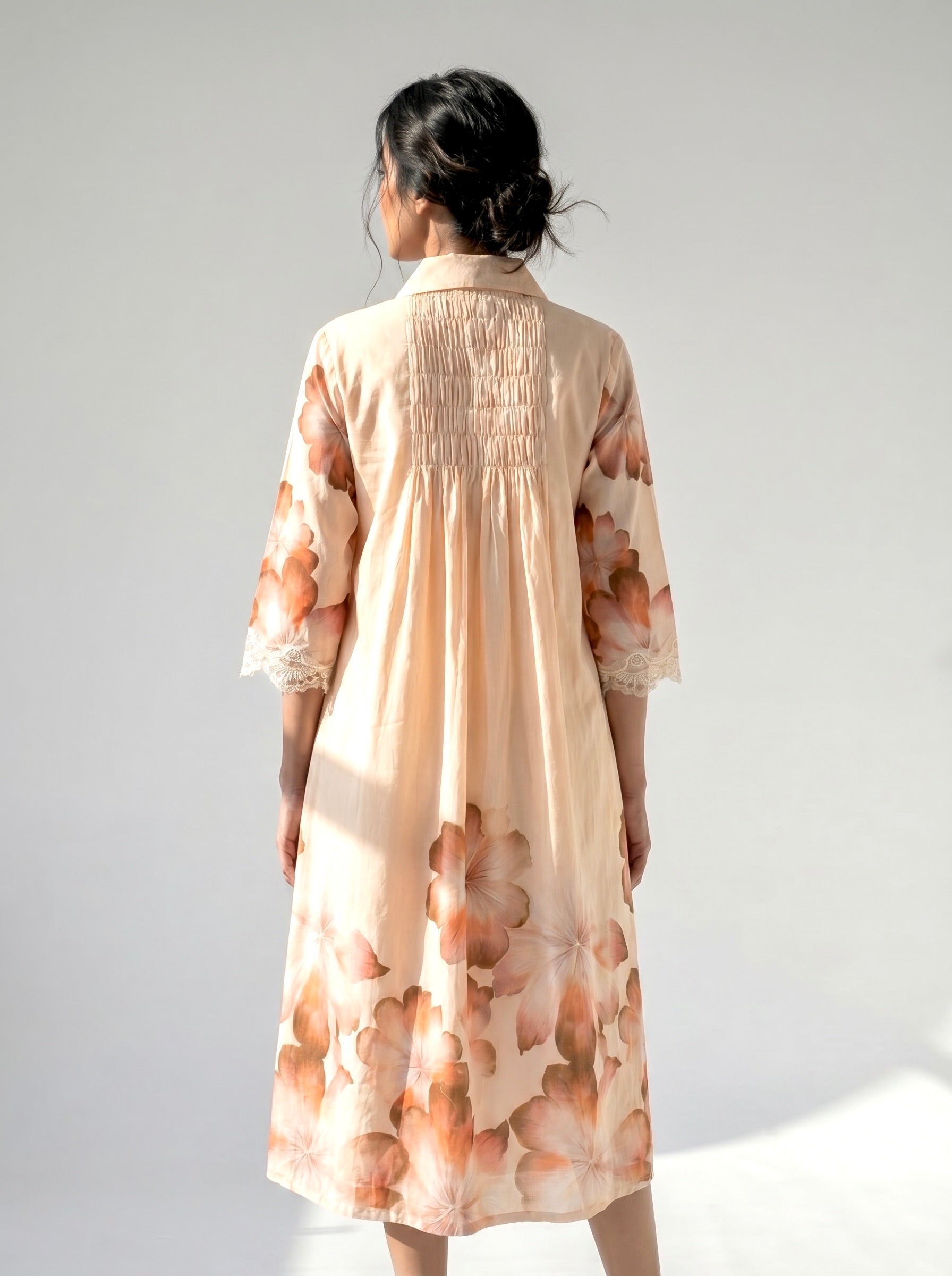 Peach Bloom Cotton Dress