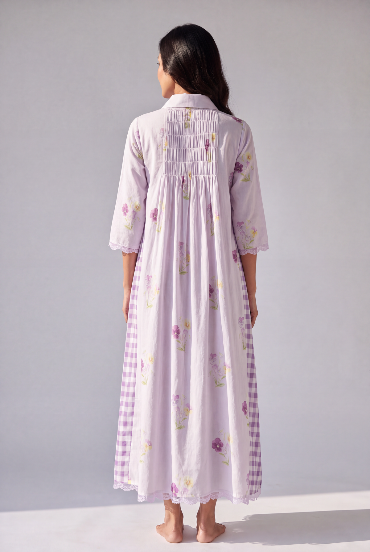 Lavender Floral Smocked Dress