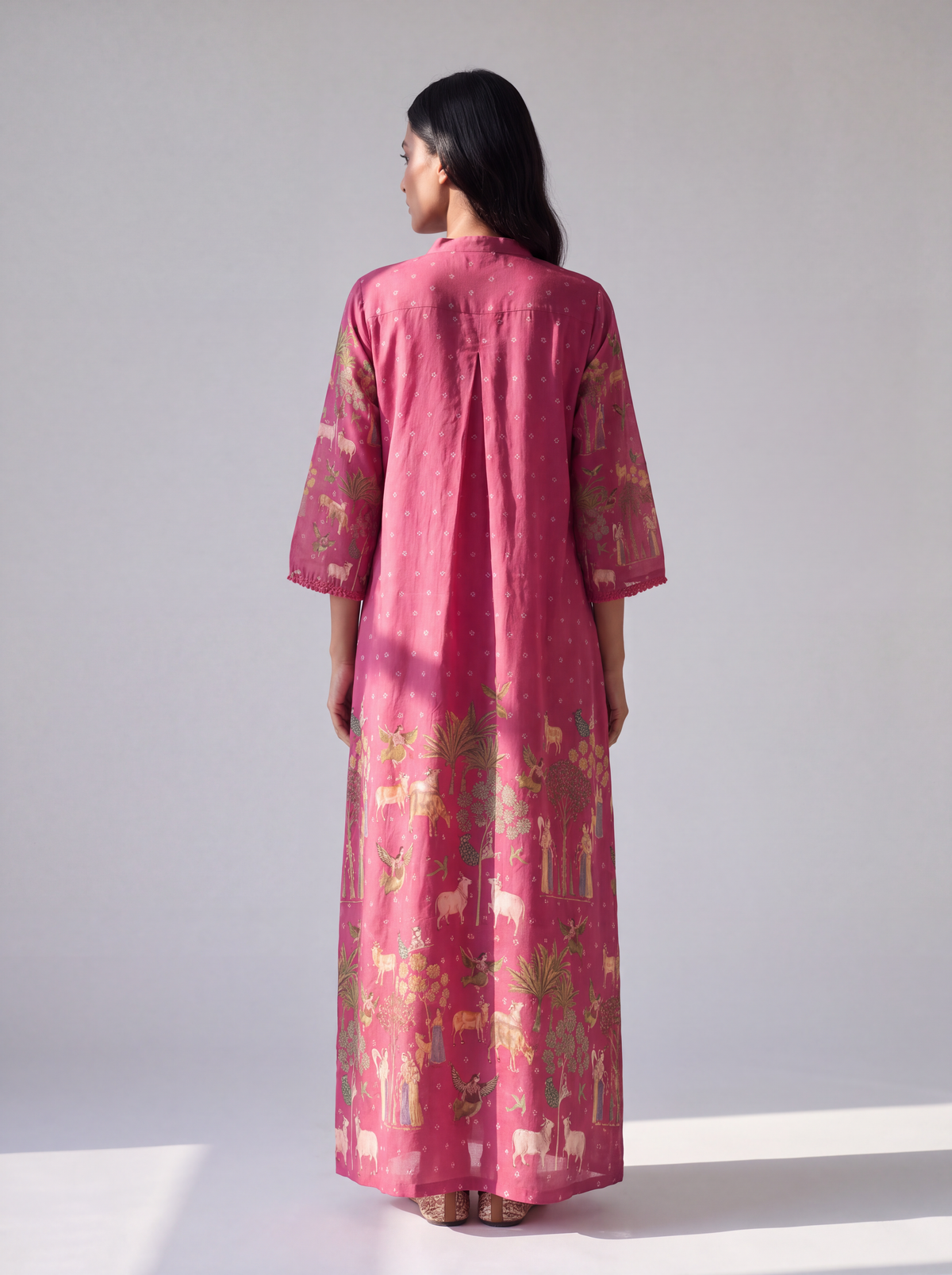 Pink Banjara Embroidered Maxi Dress