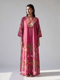 Pink Banjara Embroidered Maxi Dress