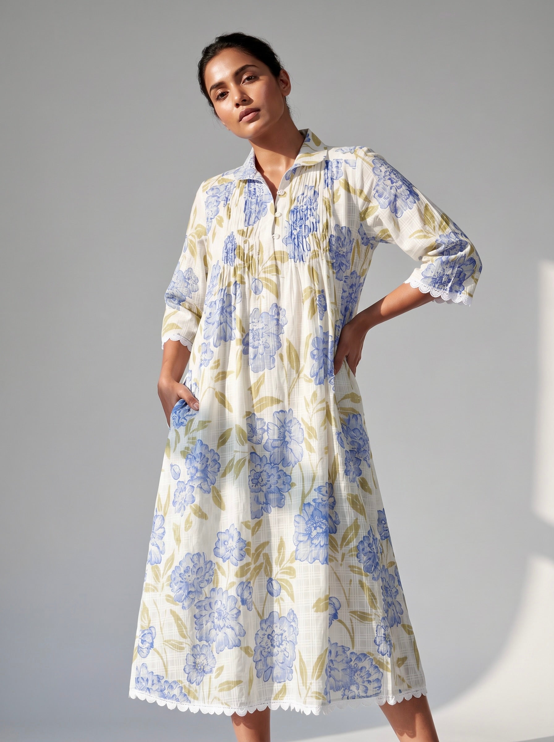 Blue Meadow Cotton Dress