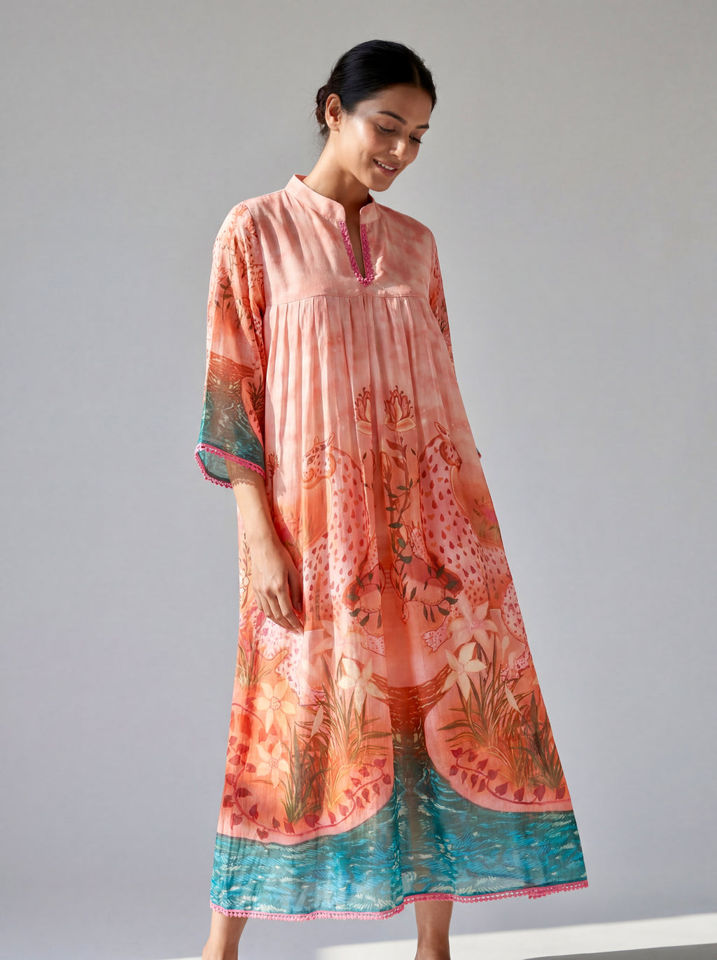 Blush Safari Bloom Cotton Dress