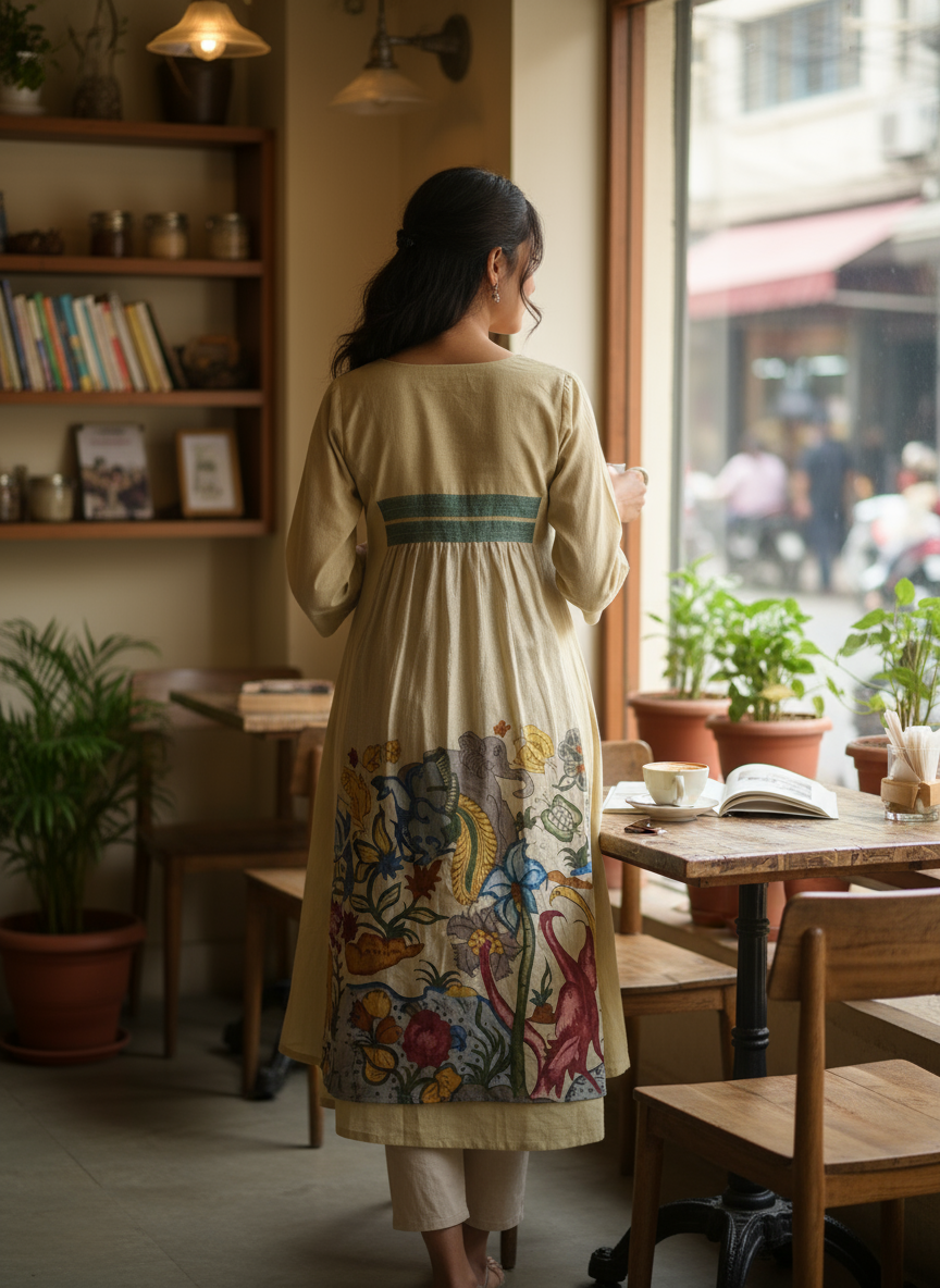 Green Flamingo Kurti