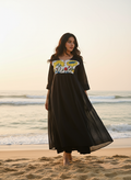 Cotton Dress with Hand-Painted Kalamkari Yoke
