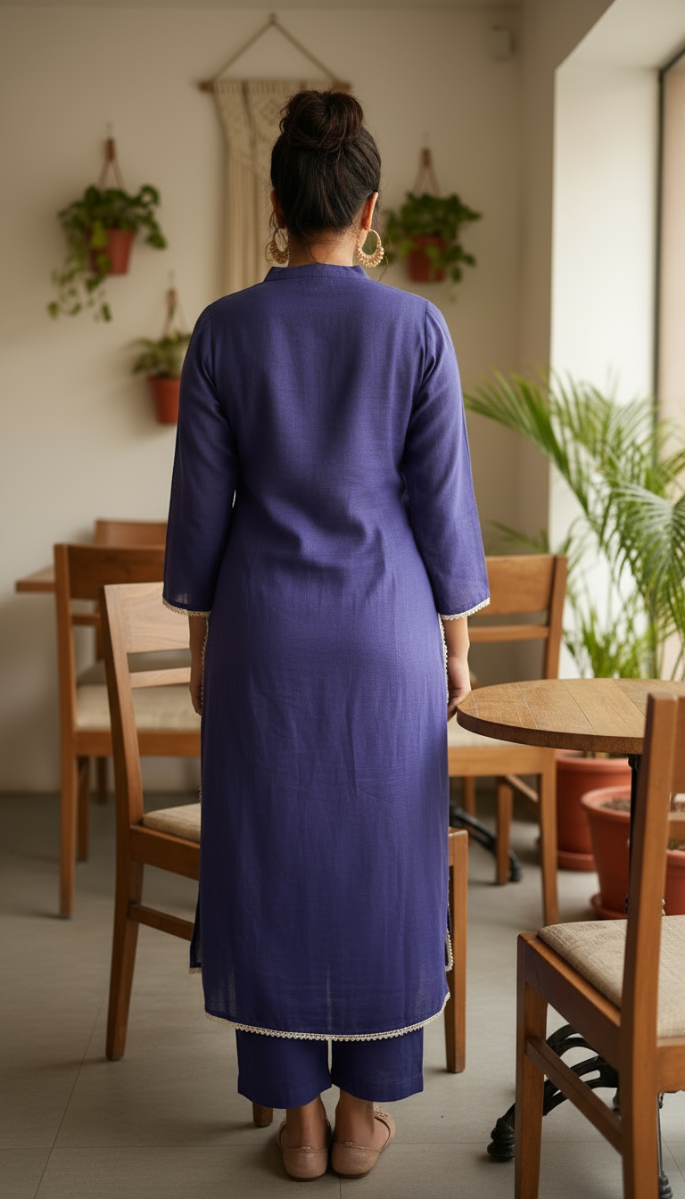 Floral Embroidered Cotton Kurti