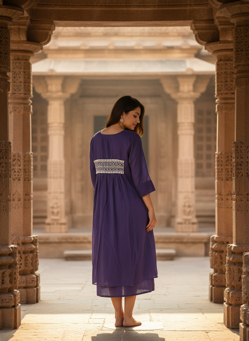 Vintage Rose A-Line Kurti