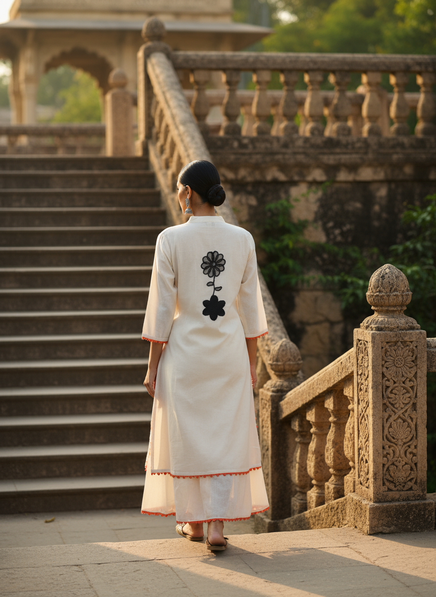 Ivory Charm Layered Kurti